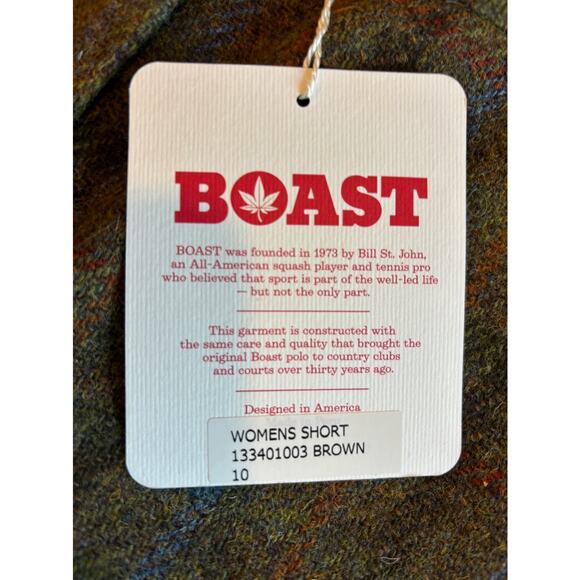 Made in PORTUGAL BOAST, Hand Woven Wool Plaid Shorts Fully Lined  4 Pockets 10 - Picture 8 of 8